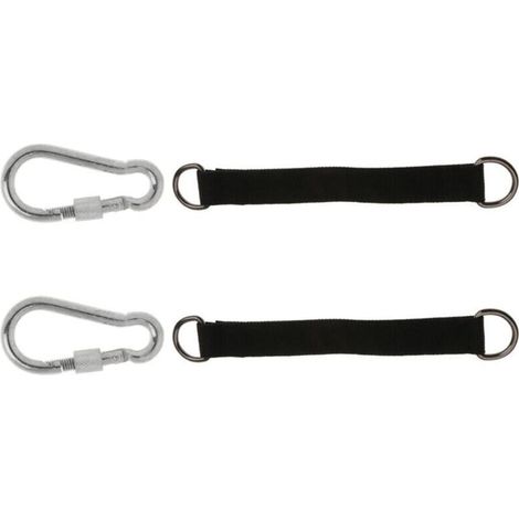 Sangle de suspension Ulisem 300 cm, sangles de suspension robustes, ensemble de suspension avec 2 mousquetons à anneau en D, pour camping, terrasse, hamacs et balançoires, lot de 2 (1/4)