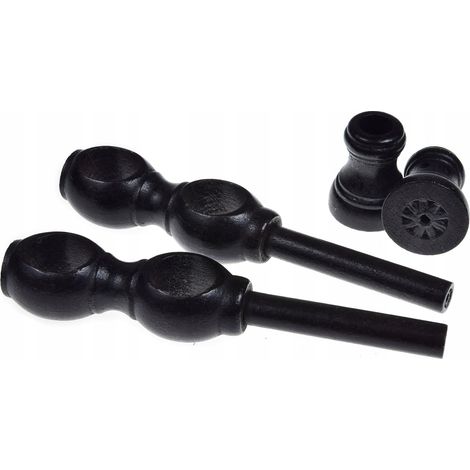 Support double en bois pour tringle à rideaux, diamètre 28 mm, noir, 2 pièces. (1/5)