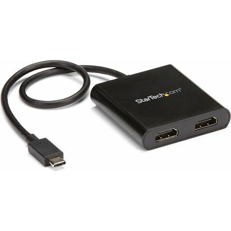 StarTech.com Adattatore USB-C a doppio HDMI, MST Hub USB Tipo C multi monitor, splitter HDMI 4K 30Hz per laptop USB type C, HDR, cavo integrato extra-lungo da 30cm - Solo Windows (1/5)