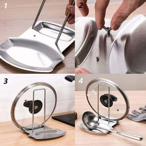Porte-couvercles, support pour couvercles et cuillères, support de rangement pour couvercles et cuillères, porte-couvercles pratique (1/4)