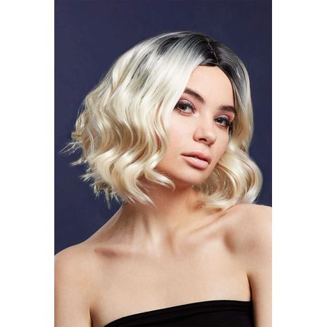 Fever Kourtney Wig - Two Toned Blend - Blonde - Curls Long Bob - Centre Parting - 30cm/12in - 72040