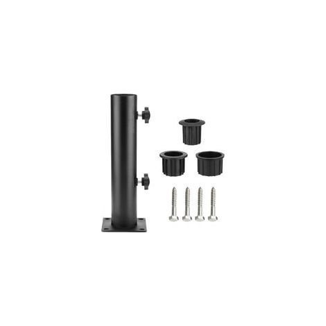 Support de parasol acier lourd pour balustrades et bancs – Fixation simple – Compatible avec poteaux de 2,8 à 4,8 cm – Traitement antirouille (1/4)