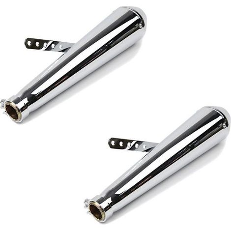 2x Craftride Tour Silencieux für Moto Guzzi Nevada 750 Café Racer Kegel Chrom