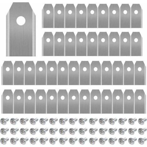 45 lames en titane pour toutes les tondeuses robotisées Husqvarn/Automower/Yardforce/Gardena (3g-0,75 mm) avec 45 vis, lames de rechange pour les modèles 105, 310, 315, 320, 420, 430x et r40i. (1/4)