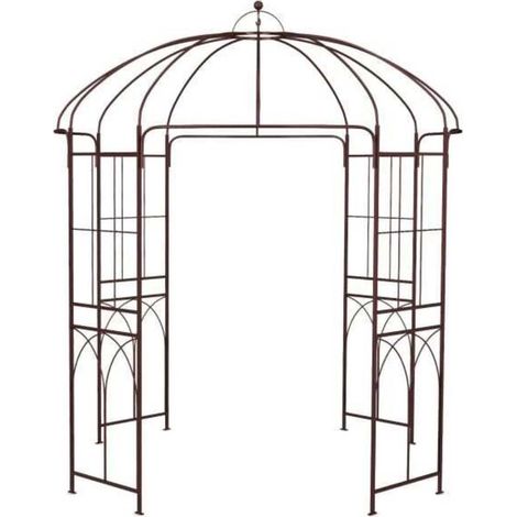 Pour jardin et réceptions, arche de jardin facile à fixer, grande structure en métal bronze pour plantes grimpantes (1/5)