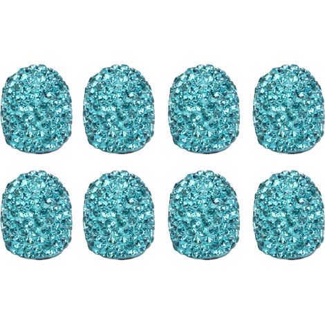 Ortviai 8x Bouchons de Valve de Pneu Automobile en ABS et Strass Bleus – Universels, Étanches et Faciles à Installer (1/5)