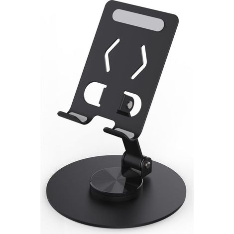 Support de téléphone portable pliable, angle de vision réglable à 360°, support de téléphone portable de bureau portable, support ultra-stable pour téléphones portables et tablettes (1/4)