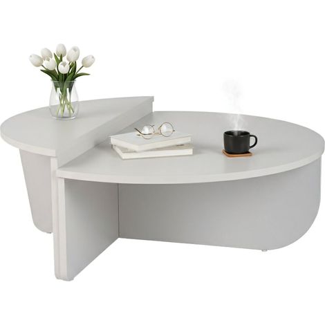 Dmora - Wohnzimmertisch Feglino, Niedriger Wohnzimmertisch, Kaffeeregal, Couchtisch für Sofa, 90x60 h35 cm, Grau