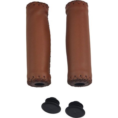 Retro-Druckknopf aus Kunstleder für Fahrradlenker, kompatibel mit 22,2 mm Lenkerenden für Mountainbikes und Rennräder. (1/5)