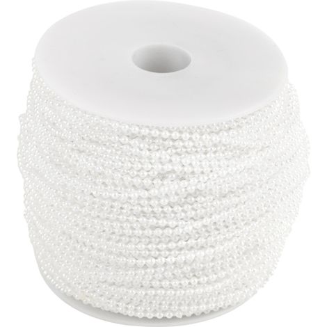 Imitationsperlenkette, 100 m/Rolle, 2,5 mm (weiß)