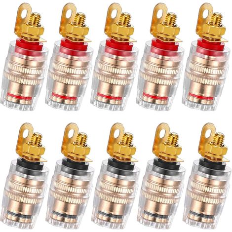 Lot de 10 connecteur de Prise Banane 4 mm pour borne de Haut Parleur amplificateur Plaque Murale (1/5)