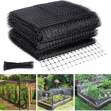 Filet Arbre Fruitier Anti Oiseaux, 4 X 10m Filet Anti Oiseaux avec 30 PCS Attache Câble, Filet Jardi, Réutilisable Filet Anti Oiseaux Protéger Fruits Fleurs des Animaux Parasites Oiseaux