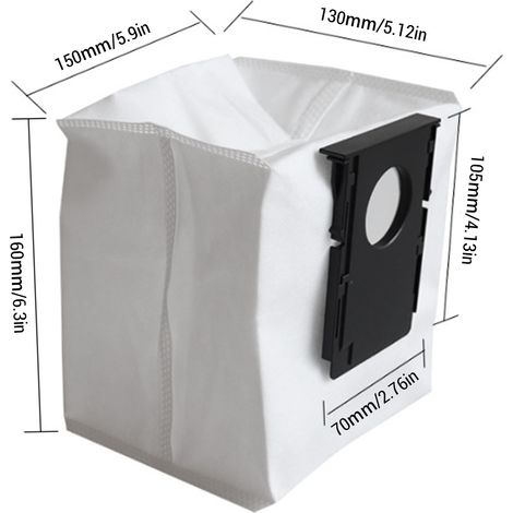Ortviai Sac à poussière pour robot aspirateur W20 / W20 Pro / J20 – Lot de 6 sacs en tissu non tissé (1/4)