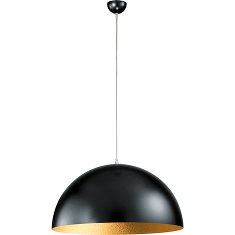 OFU Sospensione Semisfera in Metallo Nero/Oro Satinato E27 IP20 - Lampadario a sospensione moderno per interni dal design ricercato Rossini Group