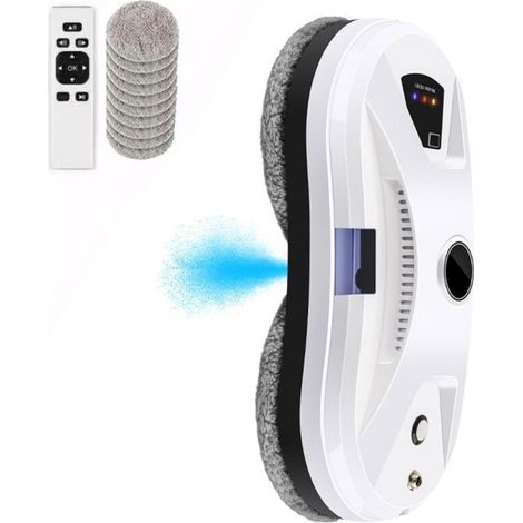 Robot lave-vitres automatique, 5600 Pa, 3 modes, fonction jet d'eau, système de sécurité, télécommande, 10 lingettes de nettoyage (1/4)