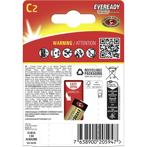 Eveready E304396700 Pile LR14 (C) 1.5 V 2 pc(s) (1/5)