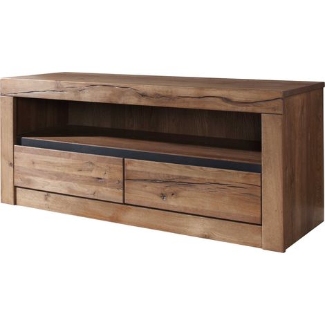 mobile TV in legno di Quercia Selvatica/ Cerro 115x42x49 tabacco marrone oliato MONTREUX 303
