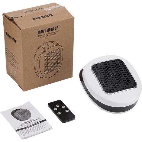 Chauffage de Bureau Ventilateur Chauffant Rapide Économe en Énergie - Avec Minuterie Télécommande Électrique Radiateur de Table Céramique Pour Chambre Tente Voiture Camping-Car Femmes (1/5)