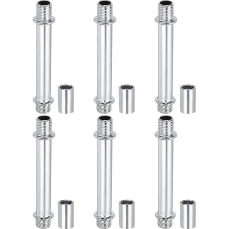 6 Ensemble Droit Tube Lampe Tiges Tige Kit M10 70mm Argenté (1/5)