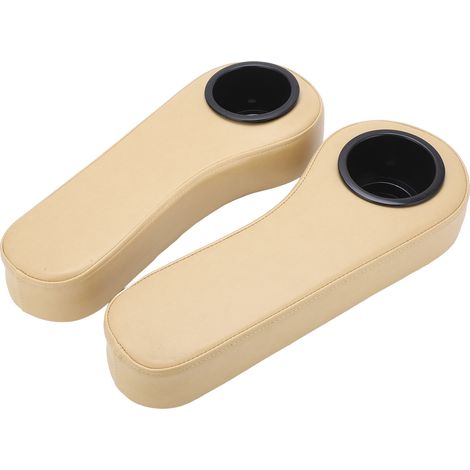 Lot de 2 accoudoirs universels pour siège arrière de voiture avec porte-gobelet, en cuir PU souple, compatibles avec Cushman. (1/5)