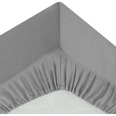 Drap Housse "Intérieur" 90x190cm Gris (1/4)
