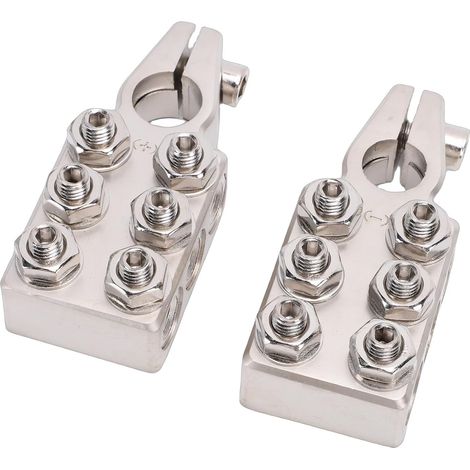 Connecteurs de Borne de Batterie EN Alliage de Zinc 12 Voies, Pinces de Batterie, Adaptateurs de Borne pour Poteau Supérieur Conique SAE DIN EN, Idéal pour Voiture, Marine, Camion, (1/5)