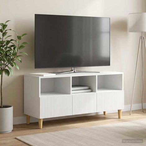 TV-Schränk mit Schubladen Weiß 102 x 34,5 x 50 cm Holzwerkstoff (1/5)