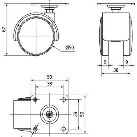 RUEDAS ALEX rueda giratora placa 10dk50 poliamix latonado , Descripción
Ruedas color cromado especialmente indicadas para soportar cargas hasta 50 Kg.
Se aplica en expositores, muebles, equipos de bel (1/2)