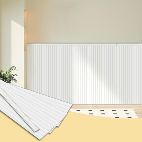 Kit de lambris préfabriqué à assembler, prêt à monter, recouvre 3 m x 1 m, lattes de moulures peintures pour mur d’accent (1/5)