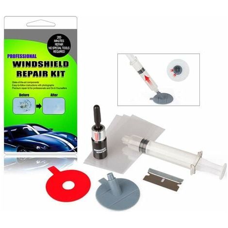 Kit de Réparation de Vitres de Voiture, Outils de Réparation de Vitres de Voiture DIY Portable pour Accessoires de Voiture (Vert) (1/4)