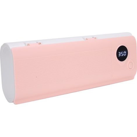 Support mural pour brosse à dents UVC, étui avec lumière UV, organiseur de salle de bain, rose, chargeur désinfectant, 1 pièce (1/5)