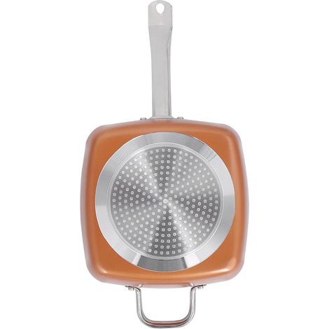 Sartén antiadherente de aluminio con bandeja para freír, tapa de vidrio esmerilado e inserto para cocinar al vapor – juego de cocina multifuncional de 4 piezas (1/5)
