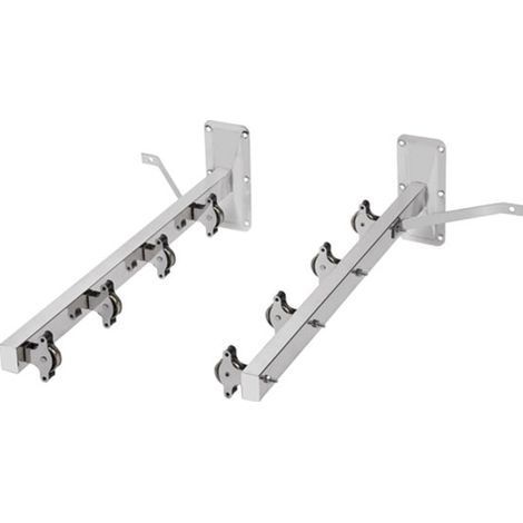 FPLUS codo rectang.horiz.45º 147x70 mm , Juego de palometas y poleas todo en acero inox.