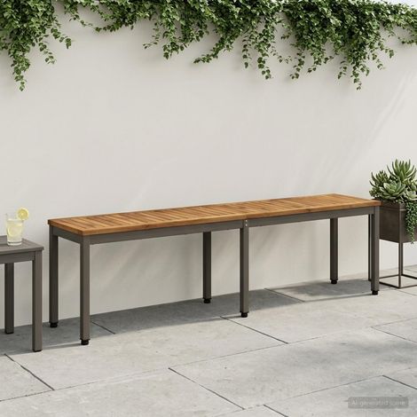 vidaXL Banco de jardín 161 x 35 x 45 cm Madera de Acacia Sólida (1/5)