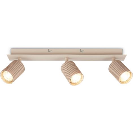 Plafonnier orientable, douille GU10, max. 9 W, spot de plafond, luminaire plafonnier, lustre salon, lumière plafond, lustre chambre, salle à manger, 45 cm, Beige (1/5)
