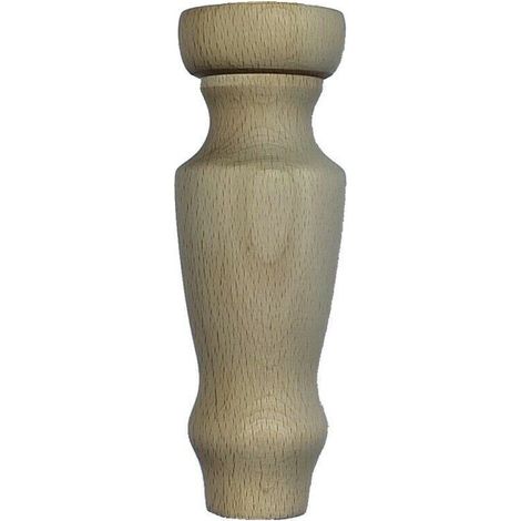 Piede in legno di faggio grezzo per mobili ø 52 x h 150 mm - cod 50044