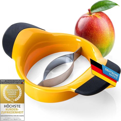 1 Éplucheur De Mangue, Acier Inoxydable 18/10, Lame Aiguisée, Revêtement Caoutchouc, Pour Desserts Et Salades
