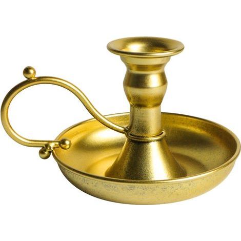 Chandelier Classique Laiton doré Antique Bougeoir Hauteur 5cm pour Bougies jusqu'à Ø2cm (1/3)