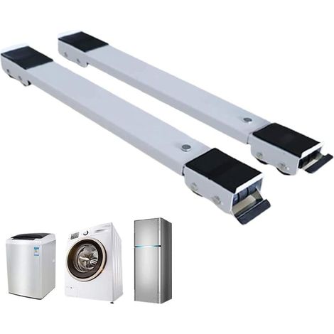 Support mobile pour machine à laver base multifonctionnelle réglable 24 roues verrouillable antidérapant (1/4)