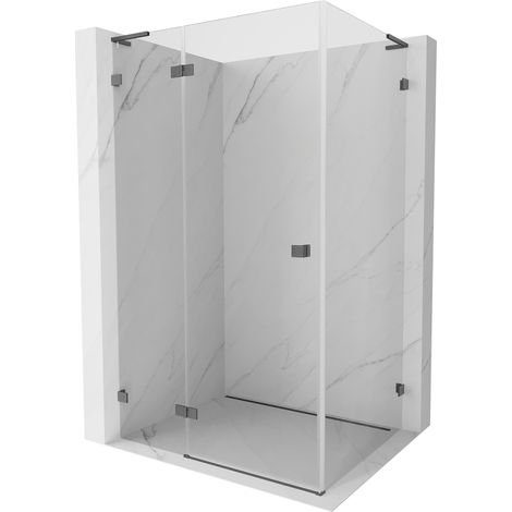 Mexen Lunar L cabine de douche pivotante gauche 95 x 90 cm, transparent, gris canon brossé - 834L-095-090-66-00-L (1/5)