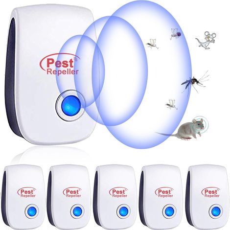 Repellente per roditori ad ultrasuoni, 6 pezzi di repellente per zanzare, repellente elettronico per zanzare per interni e repellente per zanzare ad ultrasuoni per insetti, zanzare, formiche, ragni, s (1/5)