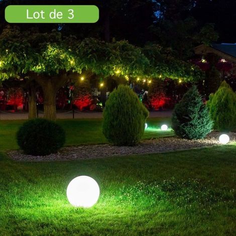 3 Lampes Boules Extérieures 20 cm – Lumière Douce pour Jardin et Terrasse
