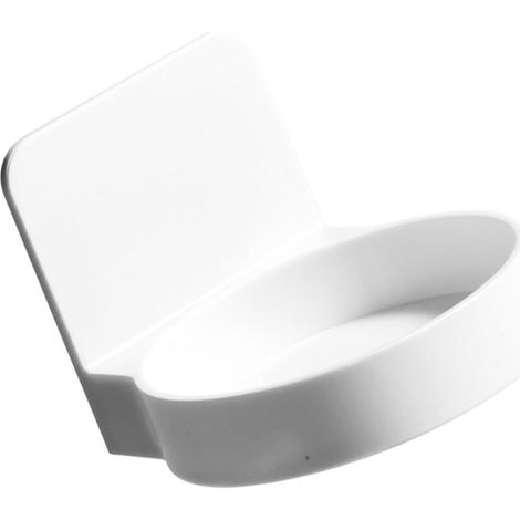 Étagère de rangement murale en ABS blanc pour salle bain, légère et amovible, design simple (1/5)