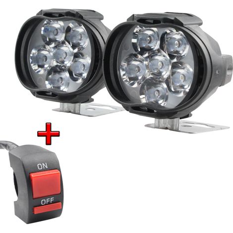 Modified parts for motorcycles and electric vehicles: 6-LED headlight, waterproof exterior spotlight, fog light with switch (1/5)