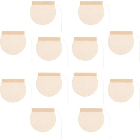 Sachets de thé ronds jetables avec cordon de serrage, 75 mm, en papier non blanchi, pour thé en vrac, Lot 100 (1/5)
