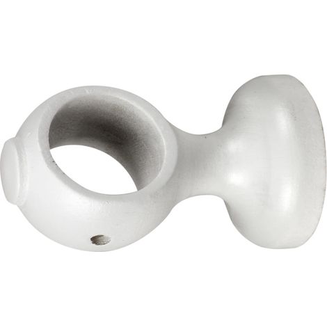 1 supporto monoblocco aperto da 5 cm per bastone legno diametro 28 mm - bianco (1/4)