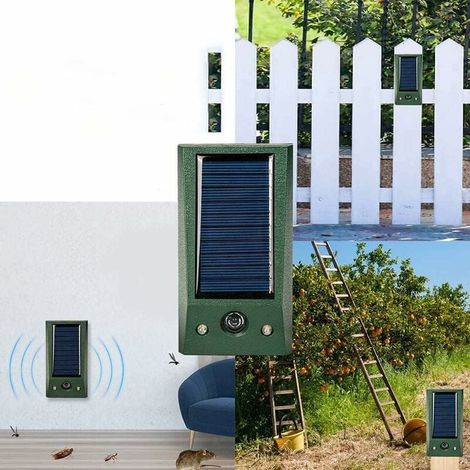 Repelente ultrasónico para gatos y perros, repelente solar con carga USB, ahuyentador para perros, gatos, pájaros, jardín, vivero, resistente al agua IP66