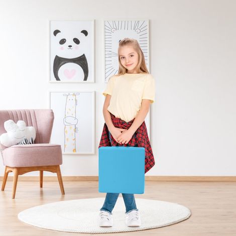 Lot de 6 Coussins de Chaise pour Enfant avec Poignées Coussins D'assise Carrés 38 x 38CM Couleurs Morandis (1/3)