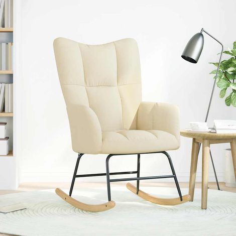 Chaise à bascule Crème Tissu (1/5)