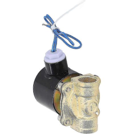 Électrovanne en laiton 2 W normalement fermée pour eau, gaz et fioul - Bobine électrique 1/2 pouce, 12 V CC, noyau en cuivre (1/3)